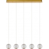 Lampa wisząca glamour Cintra V 84cm przeźroczysty/mosiądz Lucide