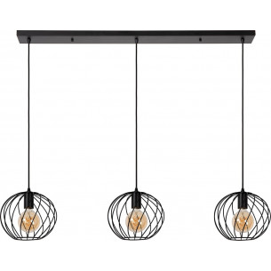 Danza 130cm black 3 wire balls pendant lamp Lucide