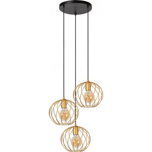 Danza 50cm matt gold 3 wire balls pendant lamp Lucide