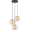 Danza 50cm matt gold 3 wire balls pendant lamp Lucide