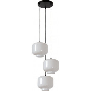 Medine III 46cm white triple glass pendant lamp Lucide