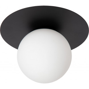 Tricia 25cm white&amp;black glass globe ceiling lamp Lucide