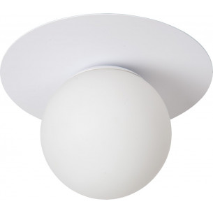 Tricia 25cm white glass globe ceiling lamp Lucide