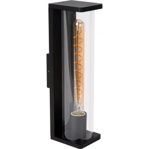 Sligo long clear&amp;black outdoor glass wall lamp  Lucide