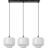 Medine III 90cm white glass pendant lamp on strip Lucide