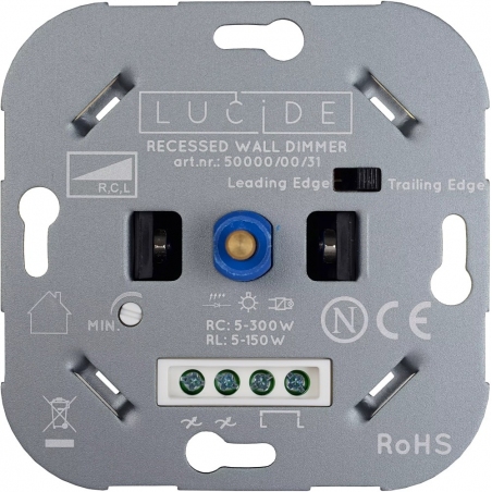Ściemniacz ścienny podtynkowy NL LED 7,6x7,6cm biały Lucide