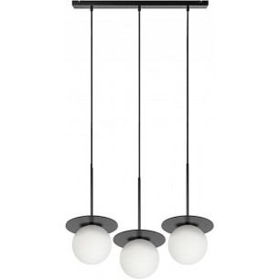 Borra white&amp;black 3 glass globes pendant lamp Ummo