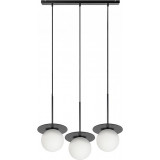 Borra white&amp;black 3 glass globes pendant lamp Ummo