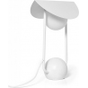 Erter white glass table lamp on wooden base Ummo