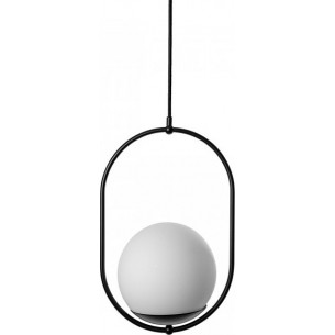 Koban B 20cm white&amp;black glass ball pendant lamp Ummo