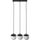 Kuul A 50cm white&amp;black pendant lamp with 3 glass globes on A strip Ummo