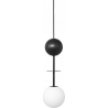 Lampa wisząca szklana kula z drewnem Oio 15cm biały/czarny Ummo