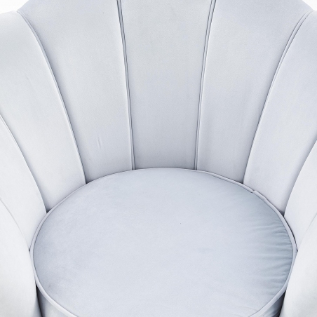 Amorino light blue upholstered shell armchair with gold legs Halmar