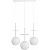 Plaat A 130cm white pendant lamp with 3 glass globes Ummo