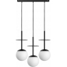 Plaat A 130cm white&amp;black pendant lamp with 3 glass globes Ummo