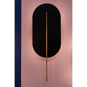 Rokke black brass oval decorative wall lamp Ummo