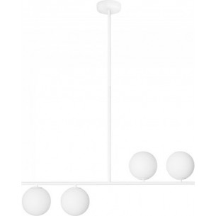 Suguri AL 90cm white ceiling lamp with 4 glass spheres Ummo