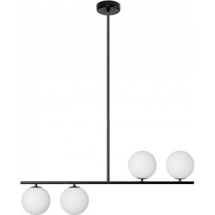 Suguri AL 90cm white&amp;black ceiling lamp with 4 glass globes Ummo