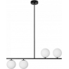 Suguri AL 90cm white&amp;black ceiling lamp with 4 glass globes Ummo