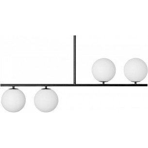 Suguri AS 90cm white&amp;black ceiling lamp with 4 glass spheres Ummo