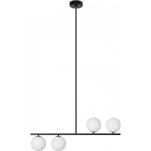 Suguri AXL 90cm white&amp;black ceiling lamp with 4 glass globes Ummo