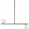 Suguri CXL 90cm white&amp;black ceiling lamp with 2 glass globes Ummo