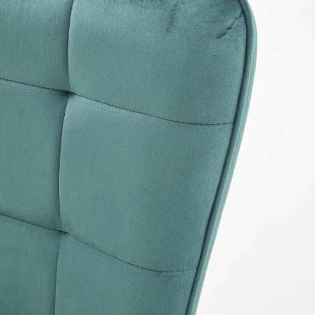 Castel II dark green quilted armchair with gold legs Halmar