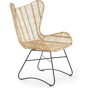 Indiana light wood boho rattan armchair Halmar