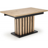 Lamello 130x80cm oak artisan&amp;black extendable table on one leg Halmar