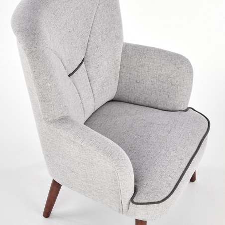 Bishop light grey scandinavian upholstered armchair Halmar