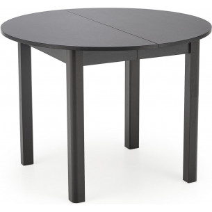 Ringo 102cm black round extendable table Halmar