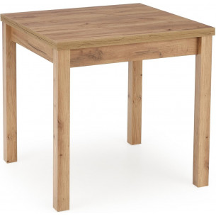 Gracjan 80x80cm oak craft square extendable table Halmar