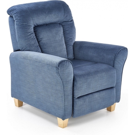 Wygodny Rozkładany fotel wypoczynkowy Bard Ciemnoniebieski Halmar do czytania w salonie i sypialni.