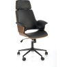 Weber walnut&amp;black eco-leather office armchair Halmar