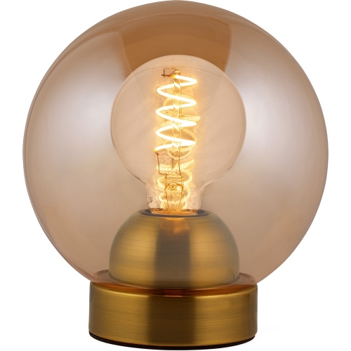 Bubbles amber glass ball table lamp...