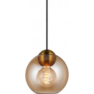 Bubbles 18 amber glass ball pendant lamp HaloDesign