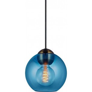 Bubbles 18 blue glass ball pendant lamp HaloDesign