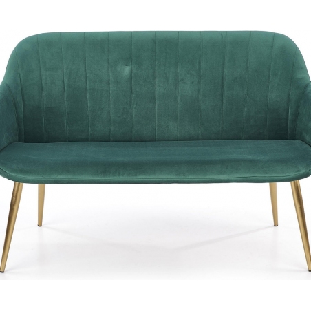 Stylowa Sofa tapicerowana 2 osobowa Elegance II Zielona Halmar do poczekalni i biura.