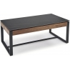 Ramond 121x61cm black marble&amp;walnut coffee table Halmar