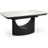 Osman 160x90cm white marble&amp;black modern extendable table Halmar