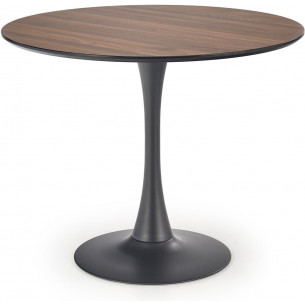 Olmo 90cm golden oak&amp;black round table on one leg Halmar