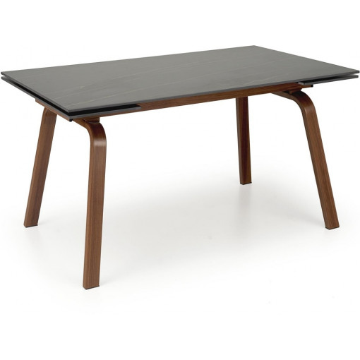 Lozano 140x82cm black marble&amp;walnut extendable table Halmar