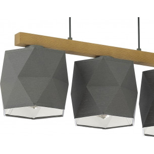 [OUTLET] Fano III 58cm Graphite pendant Lamp with Wood 2