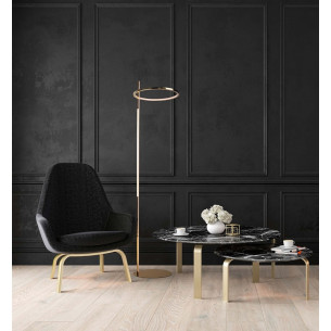 Stylowa Lampa podłogowa glamour Lozanna LED złota MaxLight do salonu i sypialni. 2