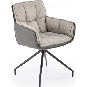 K523 ash gray&amp;black faux leather armchair Halmar