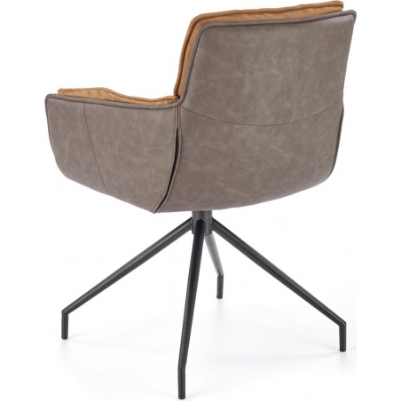 Wygodne i eleganckie Krzesło fotelowe z ekoskóry K523 brązowy/ciemny brąz Halmar do salonu i jadalni