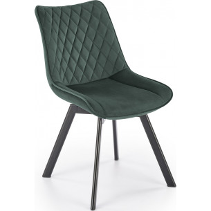 K520 green velvet chair with quilted backrest Halmar