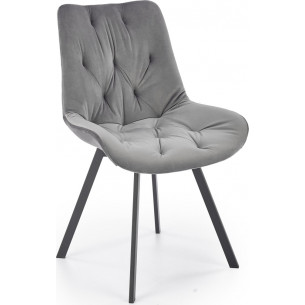 K519 grey velvet quilted chair Halmar