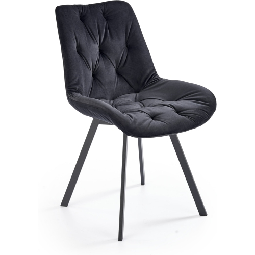 Krzesło welurowe pikowane K519 czarne...