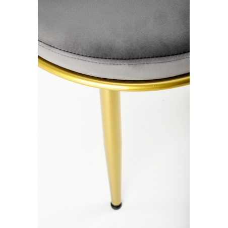 Krzesło welurowe ze złotymi nogami K517 szare Halmar